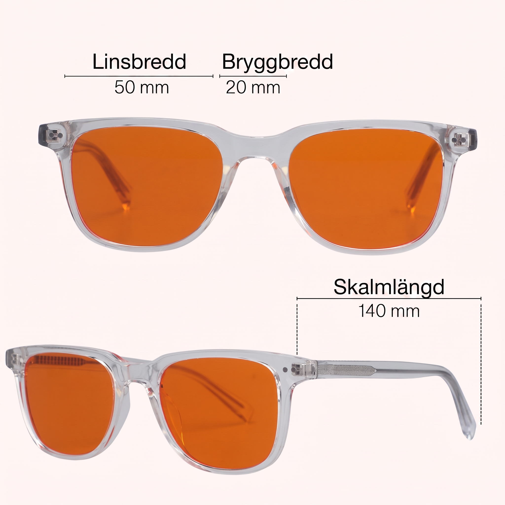 Ljusro™ Blåljusglasögon för bättre sömn – orange/kristall