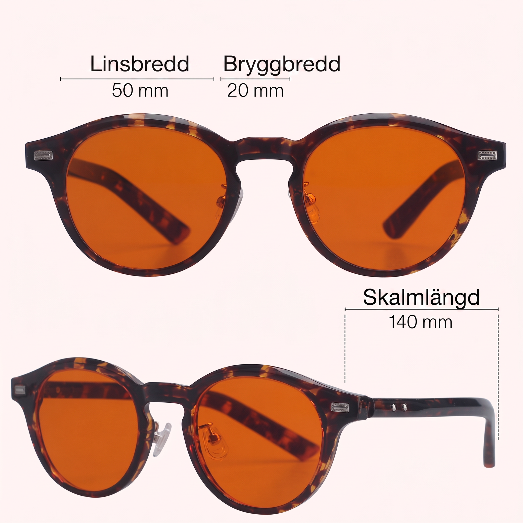 Ljusro™ Blåljusglasögon för bättre sömn – rund orange