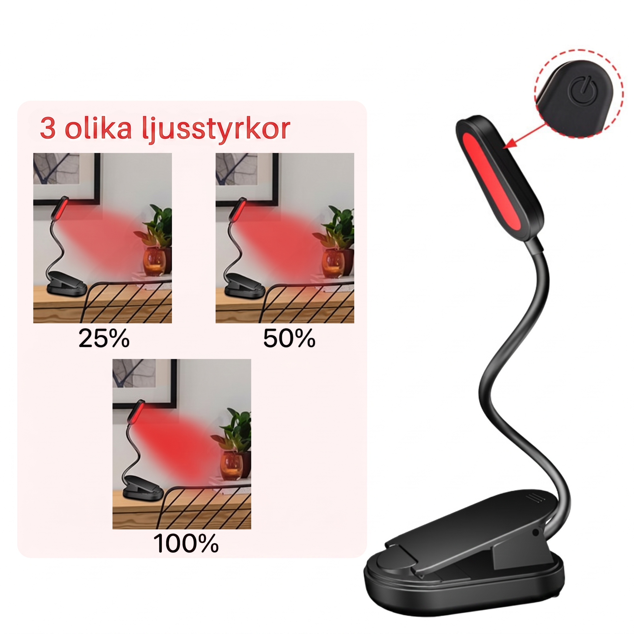 Ljusro™ Boklampa