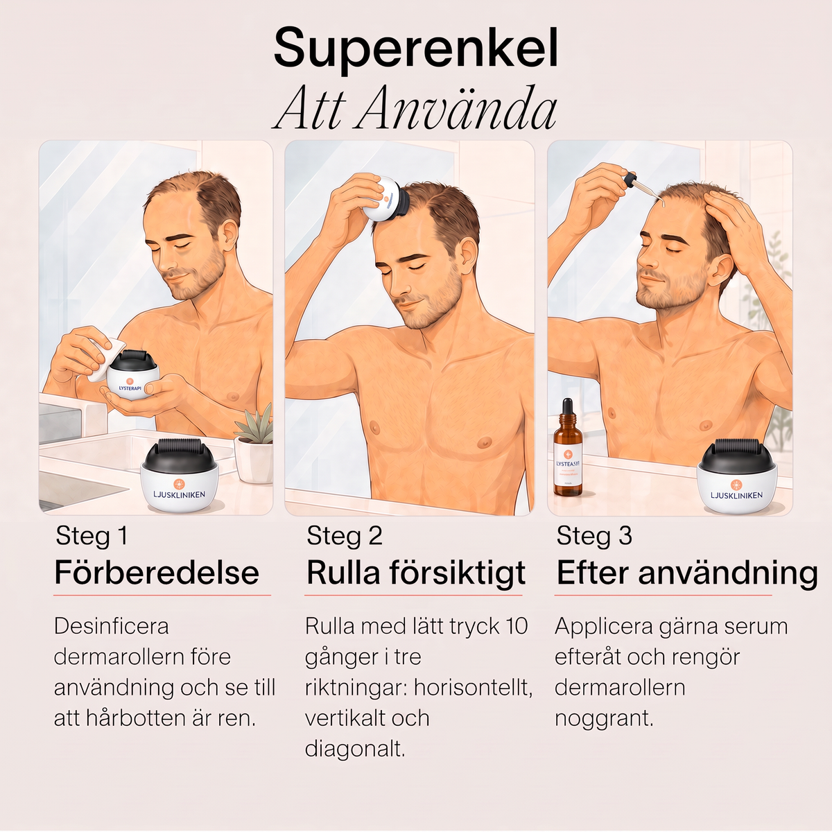 Dermaroller för hårväxt – 0,5 mm