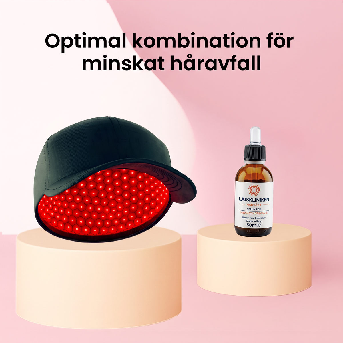 Hårväxt-Serum och Rödljus-Kepsen – optimal kombination