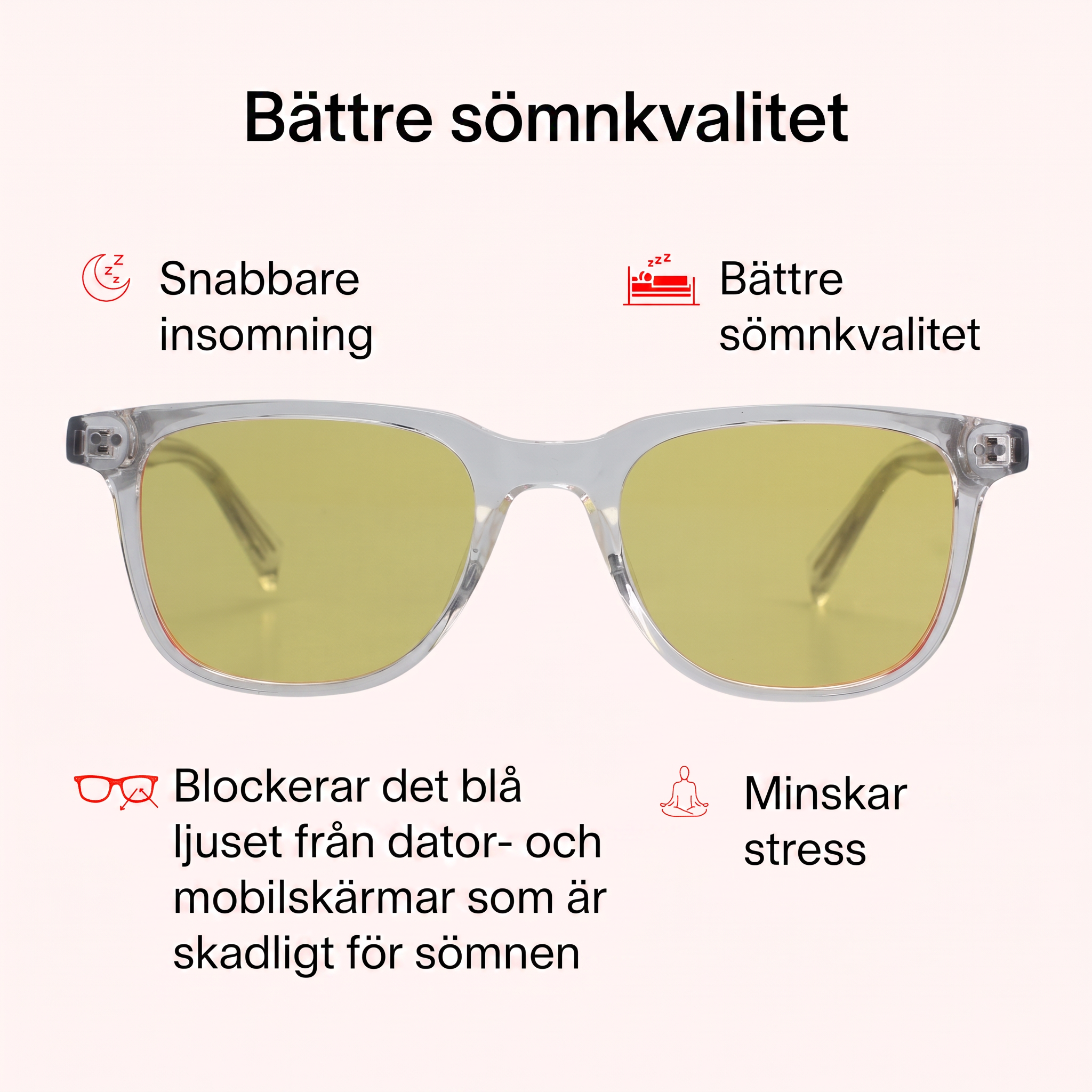 Ljusro™ Blåljusglasögon för bättre sömn – gul