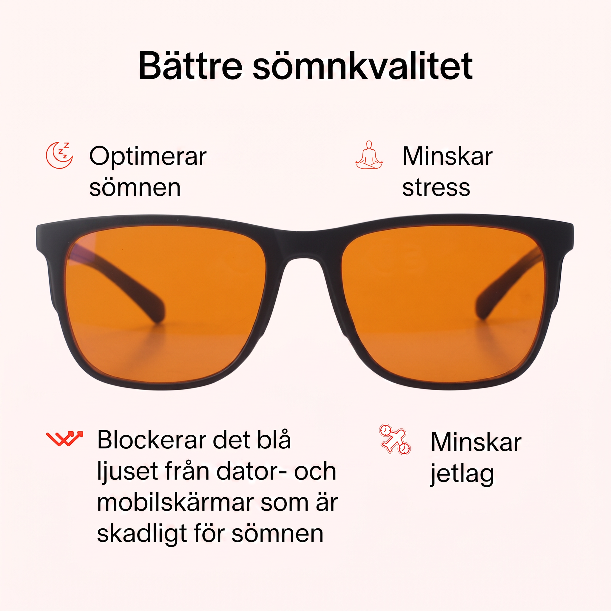 Ljusro™ Blåljusglasögon för bättre sömn – orange/svart